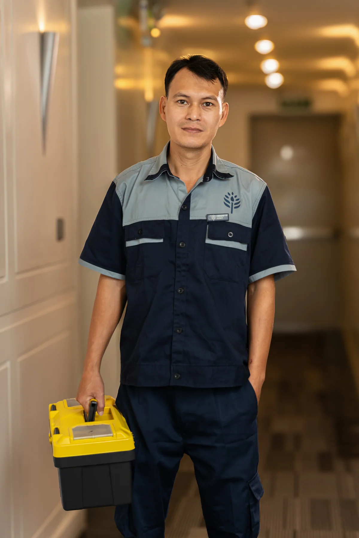 Legacy Asset in-house technician ready to respond with apartment maintenance tools