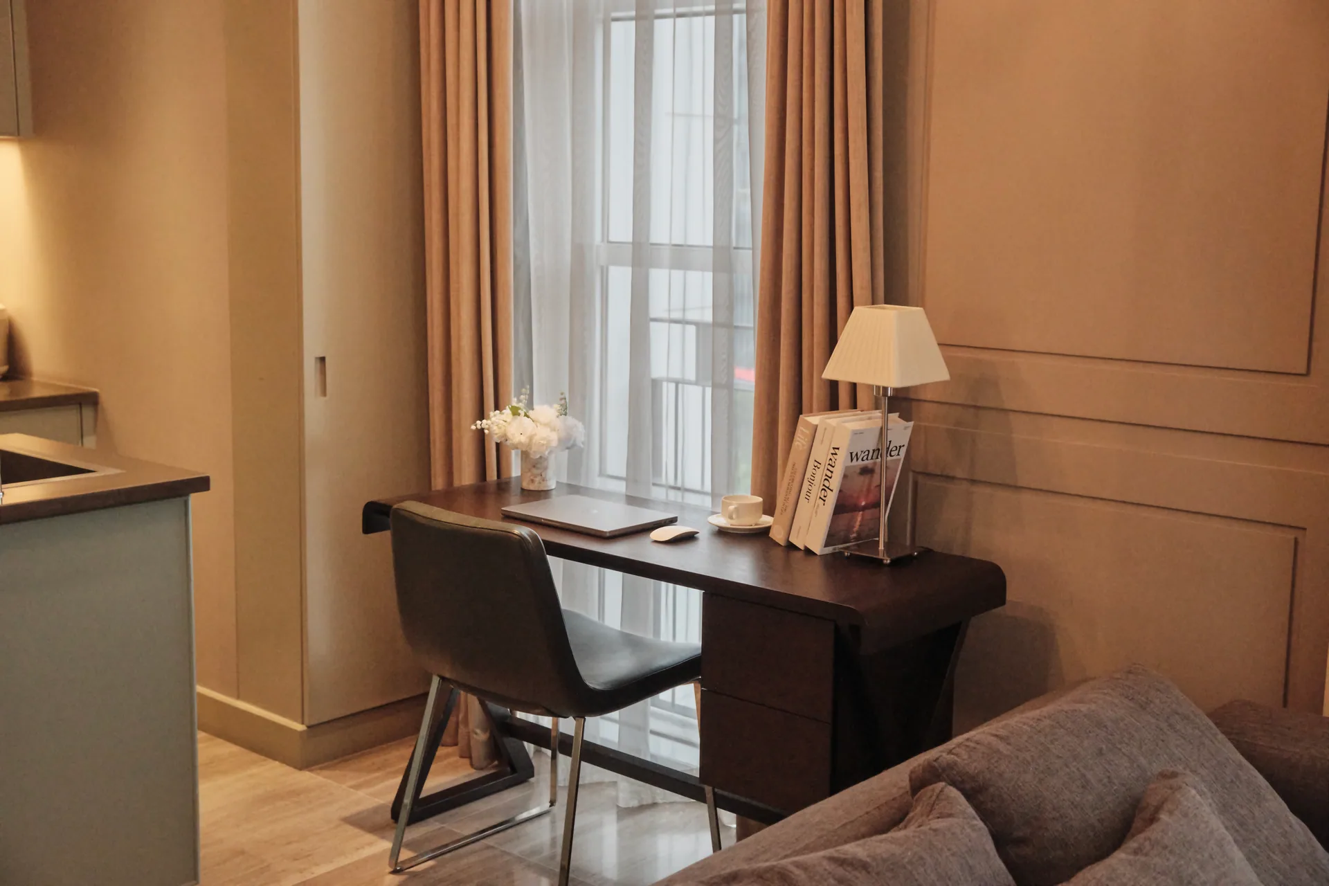 Naturally lit living and work space at Lafayette De Saigon